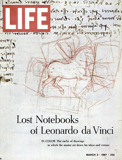 Leonardo Da Vinci Lost Notebooks 3 Mar 1967 Copyright Life Magazine | Life Magazine Color Photo Covers 1937-1970