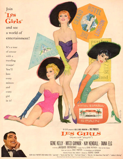 Les Girls Gene Kelly Mitzi Gaynor K Kendall 1957 | Sex Appeal Vintage Ads and Covers 1891-1970