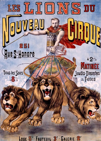 Les Lions Du Nouveau Cirque C Levy | Vintage Ad and Cover Art 1891-1970