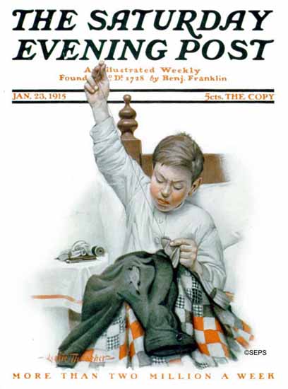 Leslie Thrasher Artist Saturday Evening Post 1915_01_23 | The Saturday Evening Post Graphic Art Covers 1892-1930