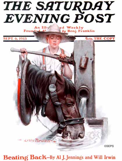 Leslie Thrasher Cover Artist Saturday Evening Post 1913_09_06 | The Saturday Evening Post Graphic Art Covers 1892-1930