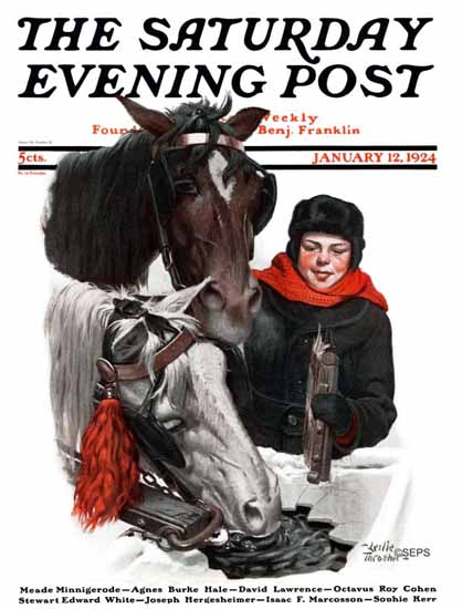 Leslie Thrasher Saturday Evening Post 1924_01_12 | The Saturday Evening Post Graphic Art Covers 1892-1930