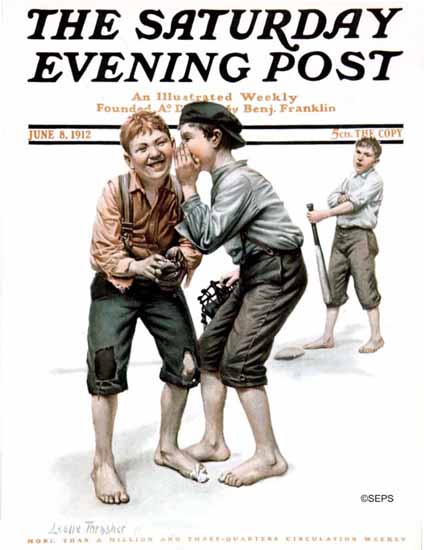 Leslie Thrasher Saturday Evening Post Baseball 1912_06_08 | The Saturday Evening Post Graphic Art Covers 1892-1930