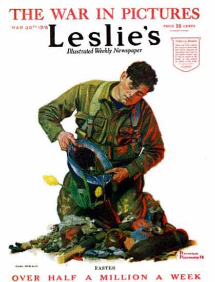 Leslies Illustrated Easter 1918 Norman Rockwell | 400 Norman Rockwell Magazine Covers 1913-1963