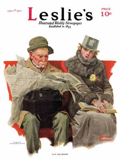 Leslies Illustrated Fact And Fiction 1917 Norman Rockwell | 400 Norman Rockwell Magazine Covers 1913-1963