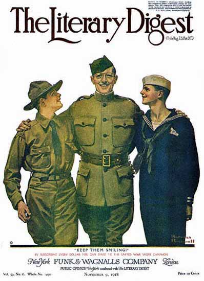 Leslies Illustrated Keep Them Smiling 1918 Norman Rockwell | 400 Norman Rockwell Magazine Covers 1913-1963