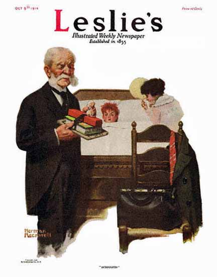 Leslies Illustrated Schoolitis 1916 Norman Rockwell | 400 Norman Rockwell Magazine Covers 1913-1963