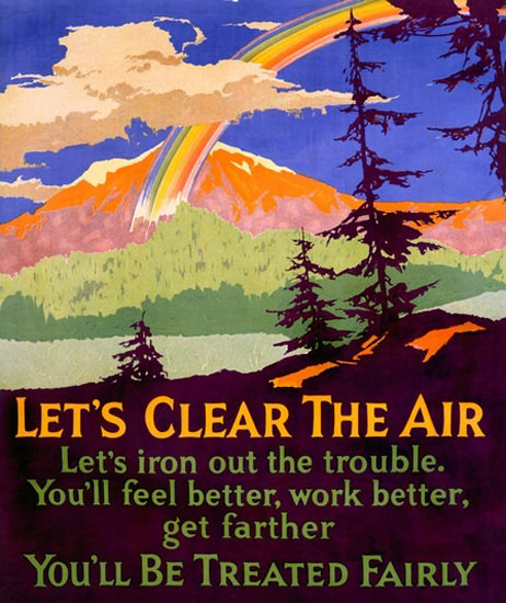 Lets Clear The Air Motivational Rainbow | Vintage Ad and Cover Art 1891-1970