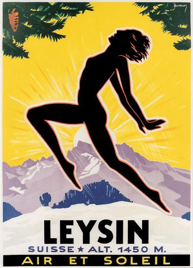 Leysin Suisse Air Et Soleil Switzerland 1930s | Sex Appeal Vintage Ads and Covers 1891-1970