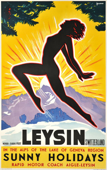 Leysin Sunny Holidays Switzerland 1948 | Sex Appeal Vintage Ads and Covers 1891-1970