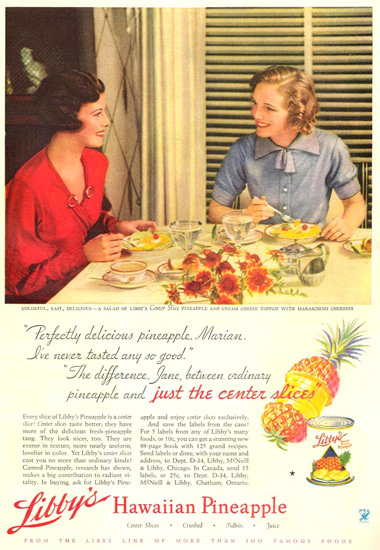 Libbys Hawaiian Pineapple 1934 | Vintage Ad and Cover Art 1891-1970