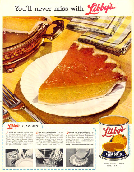 Libbys Pumpkin Pie 1955 | Mad Men Art | Vintage Ad Art Collection