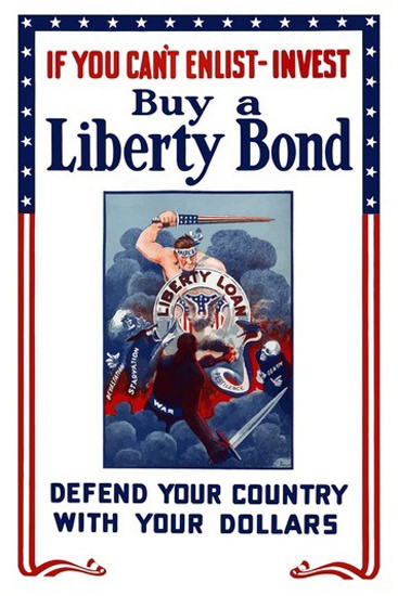 Liberty Loan Defend Your Country With Dollars | Vintage War Propaganda Posters 1891-1970