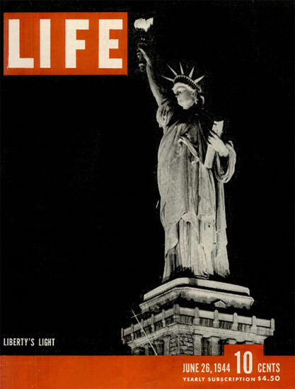 Libertys Light 26 Jun 1944 Copyright Life Magazine | Life Magazine BW Photo Covers 1936-1970