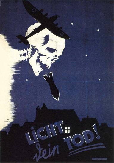 Licht Bringt Tod Germany Light Brings Death | Vintage War Propaganda Posters 1891-1970