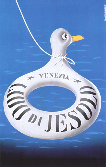 Lido Di Jesolo Venezia Italy Italia Gull | Vintage Travel Posters 1891-1970