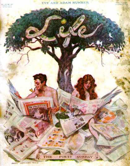 Life Magazine Copyright 1910 The First Sunday Eve | Sex Appeal Vintage Ads and Covers 1891-1970