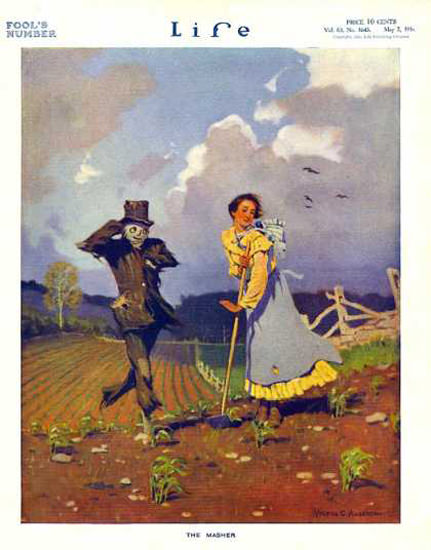 Life Magazine Copyright 1914 The Masher Farmers Wife | Vintage Ad and Cover Art 1891-1970