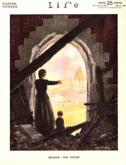 Life Magazine Copyright 1917 Belgium Future World War | Vintage Ad and Cover Art 1891-1970