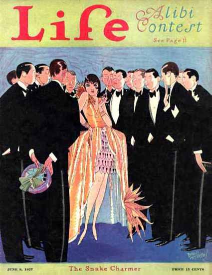 Life Magazine Copyright 1927 The Snake Charmer Party | Sex Appeal Vintage Ads and Covers 1891-1970