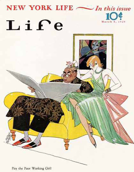 Life Magazine Copyright 1929 Pity The Poor Working Girl | Sex Appeal Vintage Ads and Covers 1891-1970