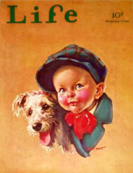 Life Magazine Copyright 1931 Little Boy And Little Dog | Vintage Ad and Cover Art 1891-1970