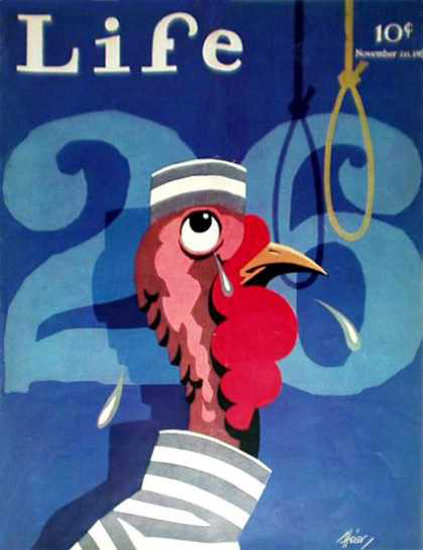 Life Magazine Copyright 1931 Turkeys Capital Punishment | Vintage Ad and Cover Art 1891-1970