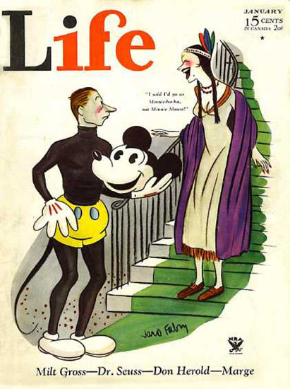 Life Magazine Copyright 1934 Micky Mouse And Pocahontas | Vintage Ad and Cover Art 1891-1970