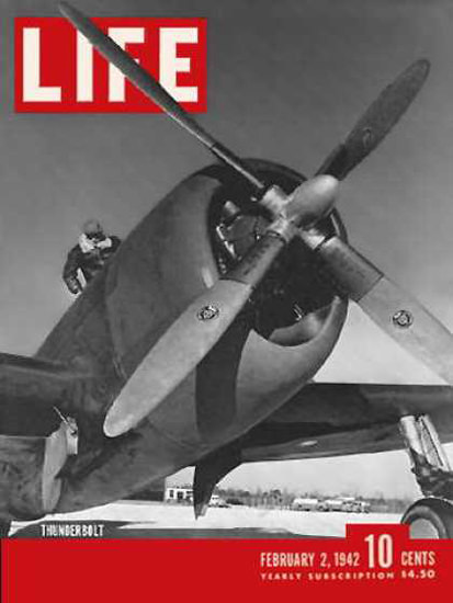 Life Magazine Copyright 1942 US Warplanes Thunderbolt | Vintage Ad and Cover Art 1891-1970