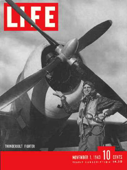 Life Magazine Copyright 1943 P-47 Thunderbolt Fighter | Vintage Ad and Cover Art 1891-1970