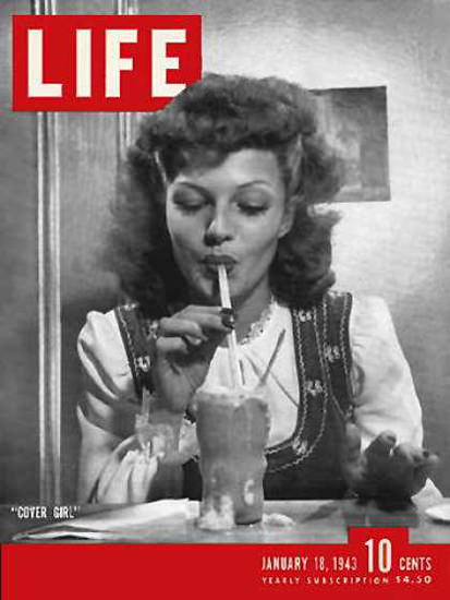 Life Magazine Copyright 1943 Rita Hayworth Cover Girl | Sex Appeal Vintage Ads and Covers 1891-1970