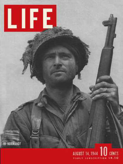 Life Magazine Copyright 1944 Airborne Infantry Officer | Vintage Ad and Cover Art 1891-1970