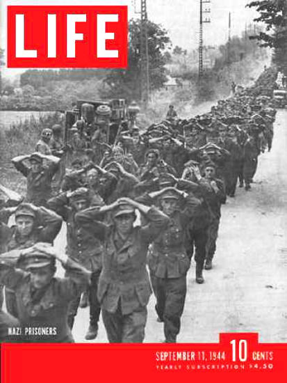 Life Magazine Copyright 1944 Captured Nazis Prisoners | Vintage Ad and Cover Art 1891-1970