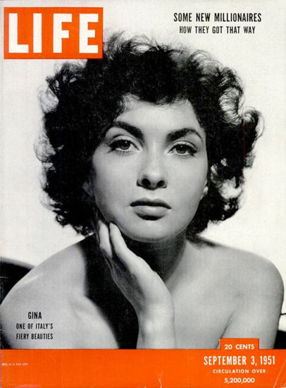 Life Magazine Copyright 1951 Gina Lollobrigida | Sex Appeal Vintage Ads and Covers 1891-1970