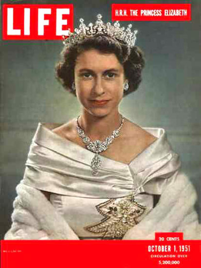 Life Magazine Copyright 1951 HRM The Princess Elizabeth | Vintage Ad and Cover Art 1891-1970