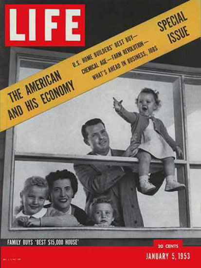 Life Magazine Copyright 1953 Family Buys Best House | Vintage Ad and Cover Art 1891-1970