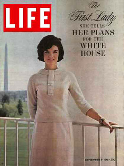 Life Magazine Copyright 1961 Jacqueline Kennedy Plans | Vintage Ad and Cover Art 1891-1970