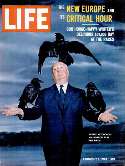 Life Magazine Copyright 1963 Alfred Hitchcock The Birds | Vintage Ad and Cover Art 1891-1970