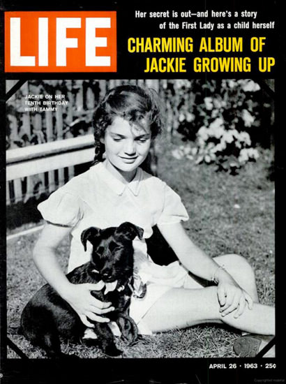 Life Magazine Copyright 1963 Jackie Kennedy Growing Up | Vintage Ad and Cover Art 1891-1970