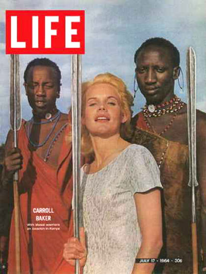 Life Magazine Copyright 1964 Actress Carroll Baker Massai | Sex Appeal Vintage Ads and Covers 1891-1970