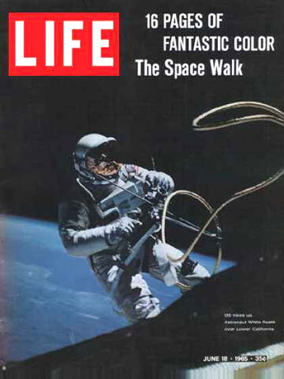 Life Magazine Copyright 1965 Astronaut White Spacewalk | Vintage Ad and Cover Art 1891-1970