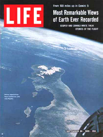 Life Magazine Copyright 1965 Baja California From Space | Vintage Ad and Cover Art 1891-1970