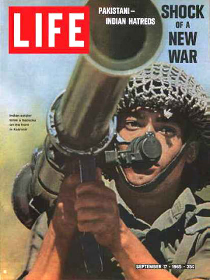 Life Magazine Copyright 1965 Indian Soldier Wields Bazooka | Vintage Ad and Cover Art 1891-1970