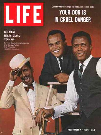 Life Magazine Copyright 1966 Sammy Davis Harry Belafonte | Sex Appeal Vintage Ads and Covers 1891-1970