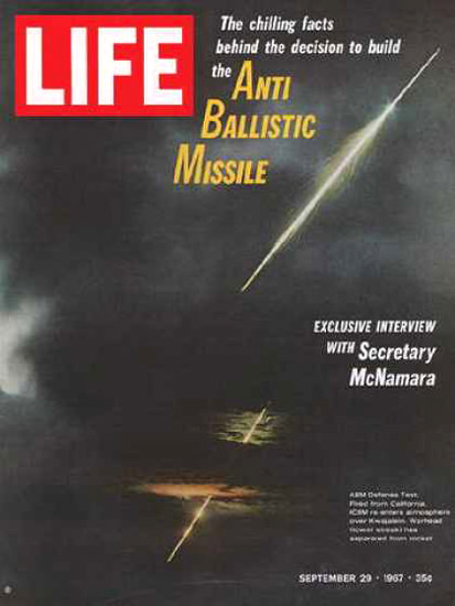 Life Magazine Copyright 1967 Anti Ballistic Missile Test | Vintage Ad and Cover Art 1891-1970