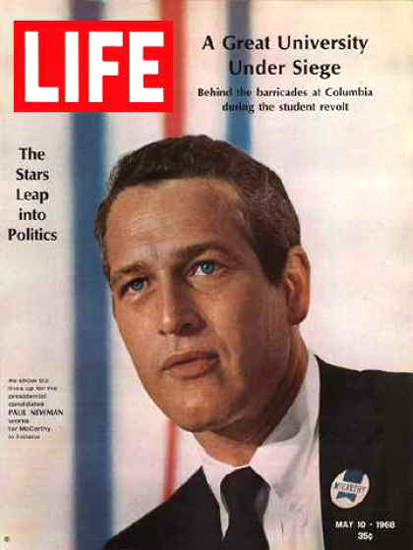 Life Magazine Copyright 1968 Paul Newman Into Politics | Vintage Ad and Cover Art 1891-1970