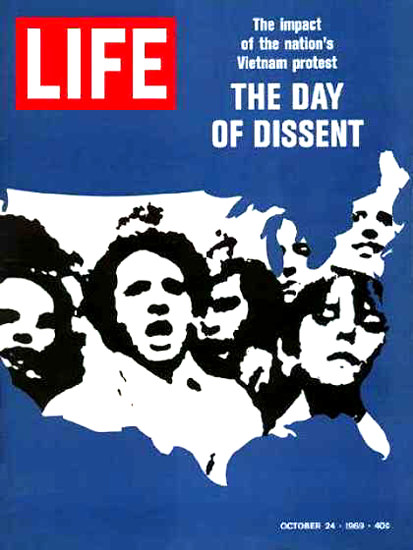 Life Magazine Copyright 1969 Day Of Dissent Vietnam | Vintage Ad and Cover Art 1891-1970