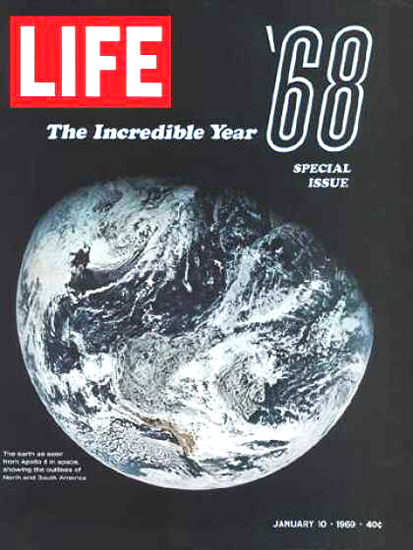 Life Magazine Copyright 1969 Earth From Apollo 8 | Vintage Ad and Cover Art 1891-1970