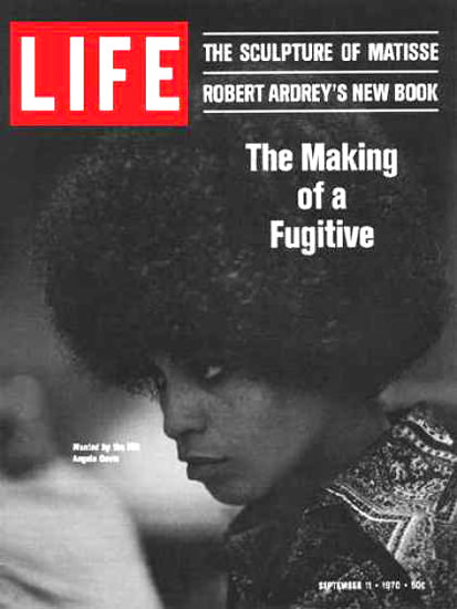 Life Magazine Copyright 1970 Angela Davis Making Fugitive | Vintage Ad and Cover Art 1891-1970