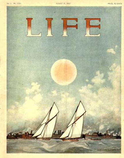 Life Magazine Cover Copyright 1907 Sailing With The Sun | Vintage Ad and Cover Art 1891-1970